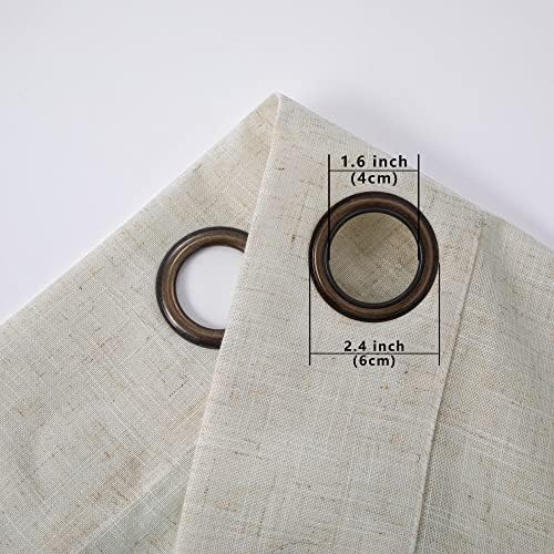 KOUFALL Tan Beige Bronze Grommet Linen Blend Sheer Curtains for Living
