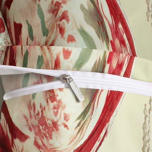 King Duvet Cover Set Japanese Geisha Flowers Soft Microfiber