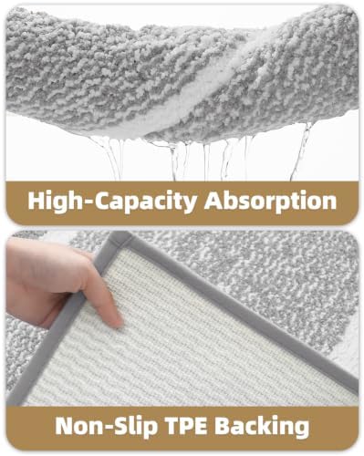 Color&Geometry Simple and Stylish Long Bathroom Rugs Runner Non Slip