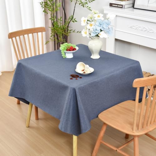 Wolkemer Square Tablecloth 60 x 60 Inches Faux Linen Water Resistant