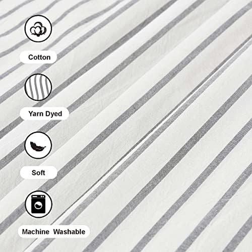 DOSLY IDÉES Farmhouse Grey Shower Curtain,Bowknot,Cotton Woven and