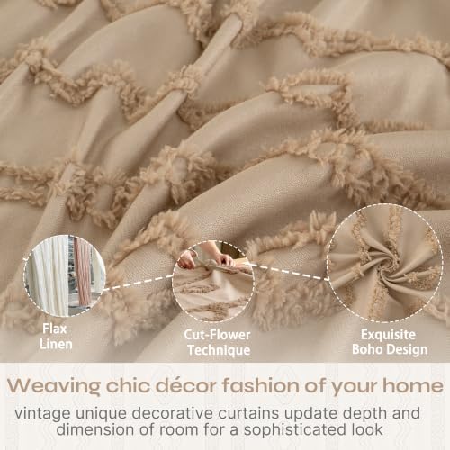 BGment Floral Pattern Jacquard Curtains for Living Room, 2 Panels