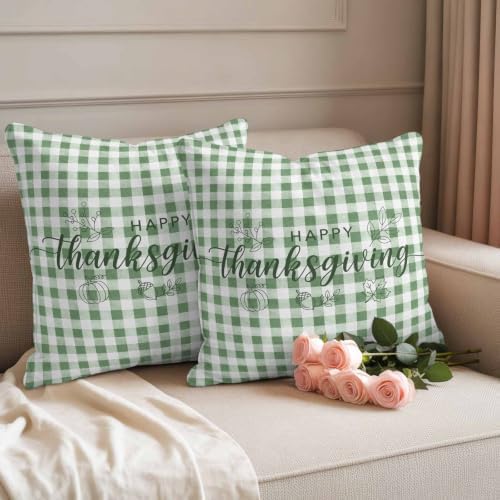 Happy Thanksgiving Waterproof Outdoor Pillow Covers 18''x18'' Set of