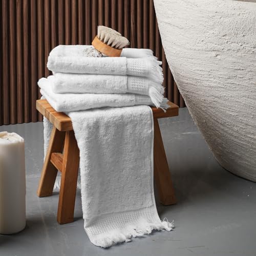 SOFE H&L | NADIAS Decorative Turkish Hand Towels, Set of 4 | White