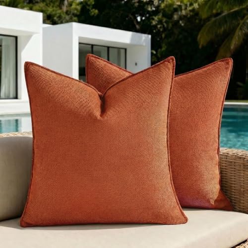 Fancy Homi Set of 2 Water Resistant Soft Chenille Decorative Outdoor