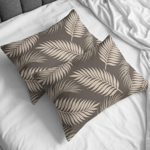 Rustic Palm Leaves Duvet Cover Cal. King Size, Tropical Leaf Botanical