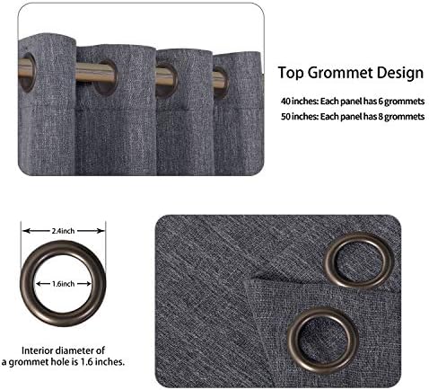 LORDTEX Linen Look Textured Blackout Curtains with Thermal Insulated