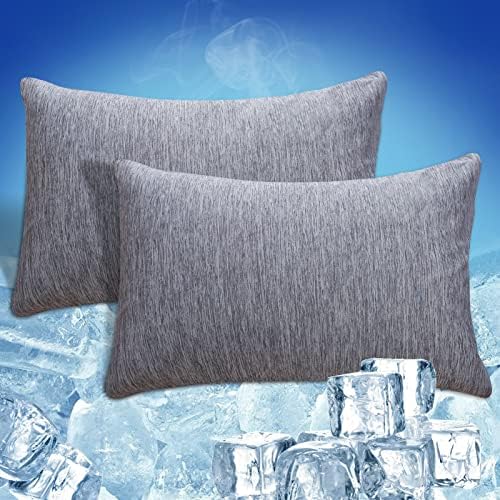 CHOSHOME 1 Pack Grey Cooling Blanket 90" X 90" and 2 Pack Cooling