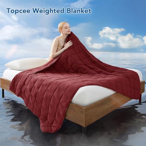 Topcee Weighted Blanket for Adults (20 lbs, 60" x 80") Queen Size Soft
