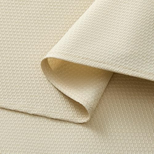 Decorelia Textured Fabric Rustic Round Tablecloth for Coffee Table