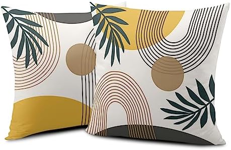 2 Pack Abstract Boho Pillow Covers 20x20 Mid Modern Decorative Pillow