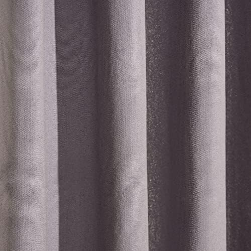 Home Fashion 100% Cotton Canvas Curtains Set of 2, 52" W x 63" L