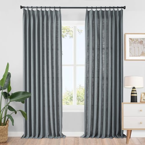 Pinch Pleated Light Filtering Curtains 108 inches Long, 1 Panel