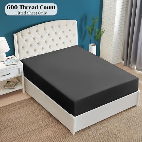Egyptian Cotton Fitted Sheet King Size 16 Inch Deep - Dark Grey