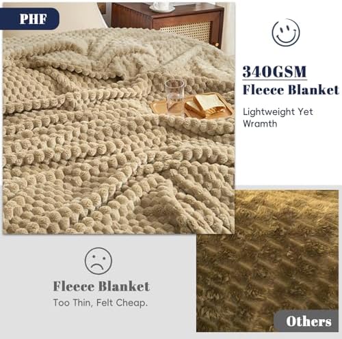 Luxury Ultra Soft Flannel Fleece Blanket King Size - 3D Jacquard