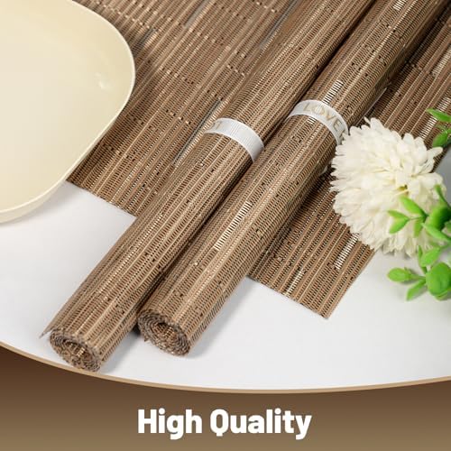 Placemats Set of 8,Non-Slip PVC Weave Table Mats Easy to Clean,Heat