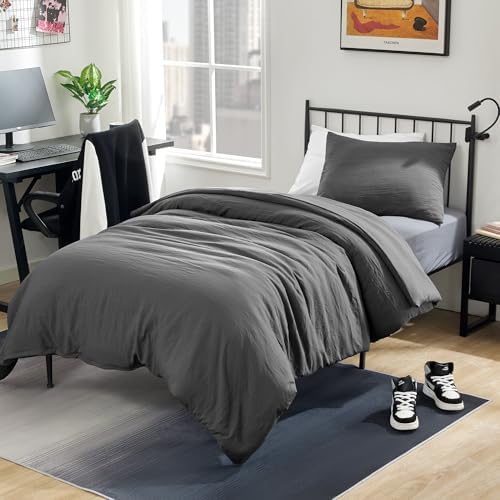 SLEEP ZONE Duvet Cover Twin/Twin XL Size, Stone Washed, Soft and