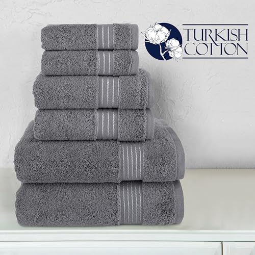 Elegant Comfort Premium Cotton 6-Piece Towel Set, Includes 2