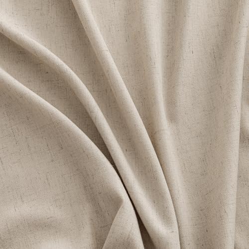 MIULEE Non-See-Through Privacy Linen Curtains 52W x 96L Inch Taupe