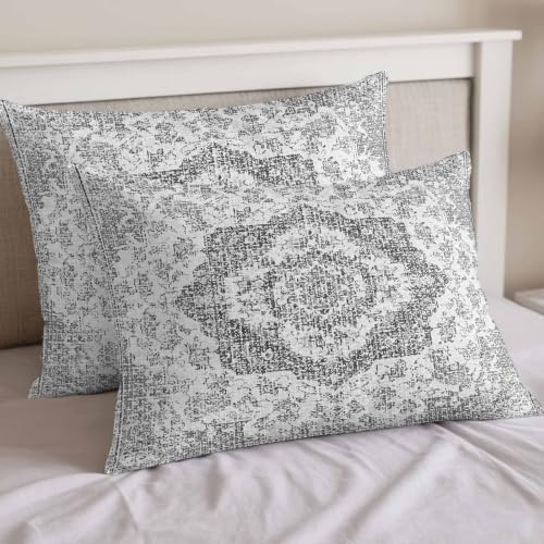 Grey Boho Full Duvet Cover Set - 4 Pcs Comforter Cover Bedding Sets
