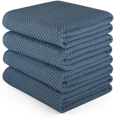 Large Kitchen Hand Towels,Cotton Waffle Weave Dish Towel for Drying