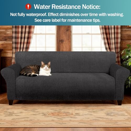 Waterproof Couch Cover, Stretch Non-Slip Sofa Slipcover with Elastic