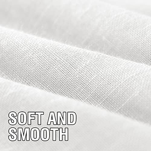 2 Pack Linen Elegant Curtains 63 Inches Long 7 Tab Top Breathable and