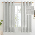BGment Light Grey Faux Linen Curtains 63 Inch Length 2 Panels for