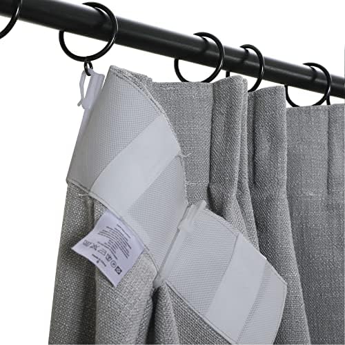 ChadMade Heavyweight Thick Linen Drape 50Wx108L Gray Double Pinch