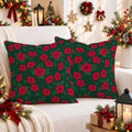 Botanical Red Hibiscus Floral Flowers Throw Pillow Covers 18x18 Set of