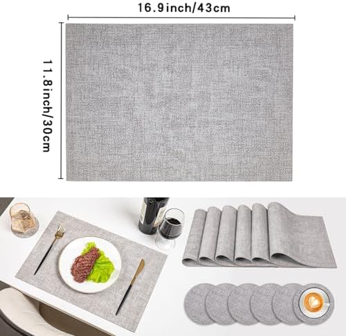 Washable Dining Room Placemats Rectangle Set of