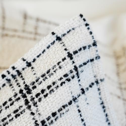 THE-TINOART Black and White Abstract Plaid Throw Pillow Cover 18x18