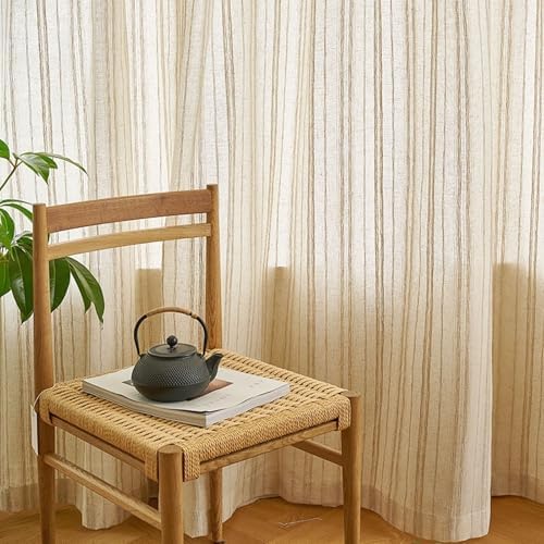 Bedroom Decore Window Treatments 96 Khaki Semi-Sheer 2 Pack Linen