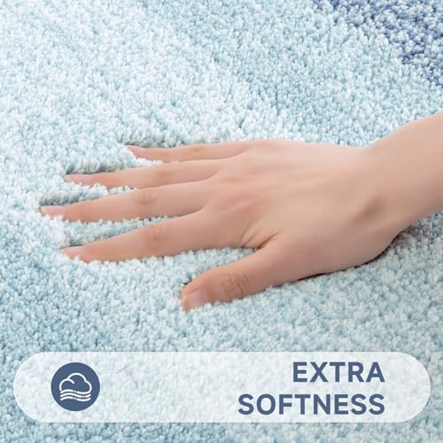 Pauwer 3 Piece Bathroom Rug Set, Microfiber Non Slip Bath Mats, Dusty