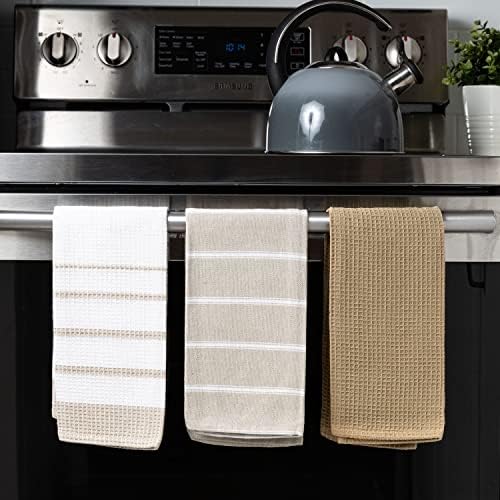 Fabstyles Kitchen Towels Cuisine Stripes Premium Quality 100% Cotton