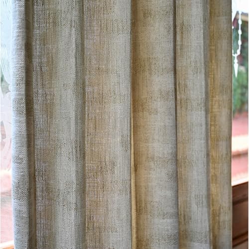 Taupe Geometric Pattern Curtains 96 Inch Farmhouse Curtain Back Tab