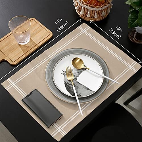 Teamery Table Runner for Kitchen Decor, Khaki Solid Color Table