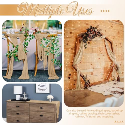 15 Pack Beige Table Runner 17 x 108inch Cheesecloth Table Runner Boho