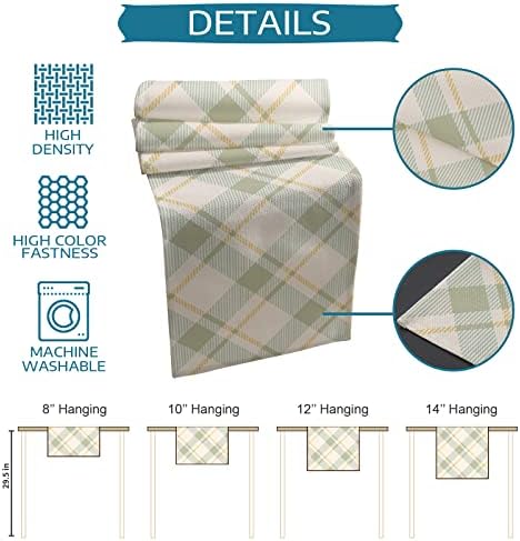 Farmhouse Grid Table Mats Set of 2 With Table Runner 90 Inches