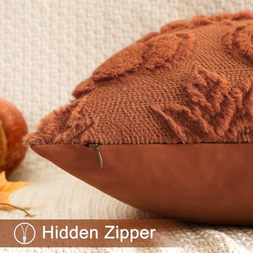 OTOSTAR Fall Pillow Covers Set of 2 Autumn Pumpkin Maple Leaves Throw