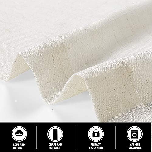 PrinceDeco Linen Curtains Semi-Sheer Light Filtering,2