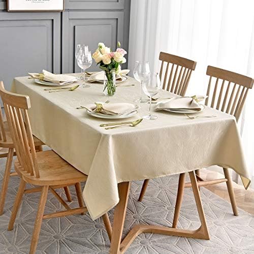 maxmill Jacquard Table Cloth Swirl Pattern Spillproof Wrinkle