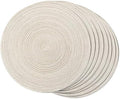 FunWheat Round Braided Placemats Set of 8 Place mats for Dining Tables