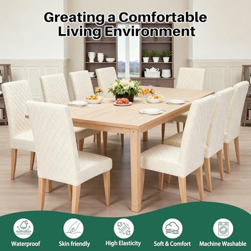 Dioxide Waterproof Chair Covers for Dining Chairs, Stretch Dining