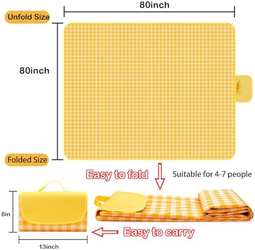 LRUUIDDE Extra Large 80"x 80" Beach Blanket, Outdoor Picnic Blankets