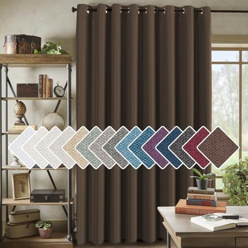 H.VERSAILTEX Room Darkening Linen Curtain for Bedroom/Living Room