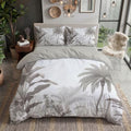 Retro Sketch Duvet Cover King Set with 2 Pillowcases | Tropical Plants