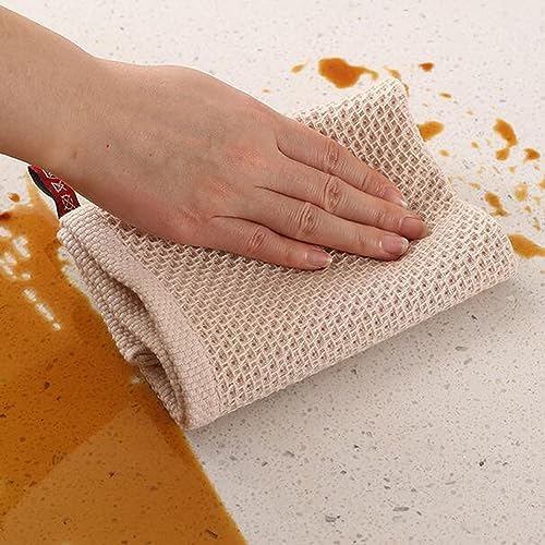 Cotton Kitchen Towels, Absorbent Washable Waffle Weave Dish Rags for
