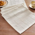 ZeeMart Linen Checked Farmhouse Table Runner, 13x48 Inches Ivory