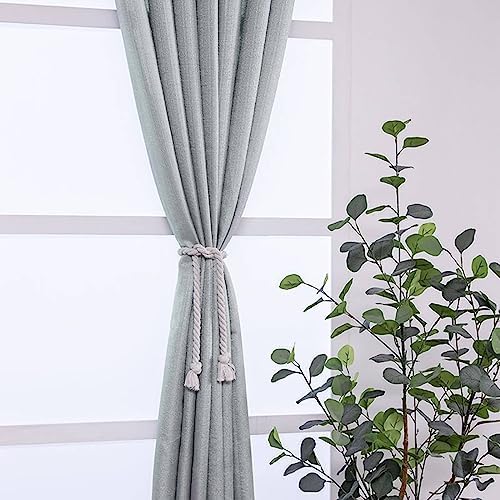 Panel Curtains 63 Inch Length, Grommet Voile Sheer Curtain Semi